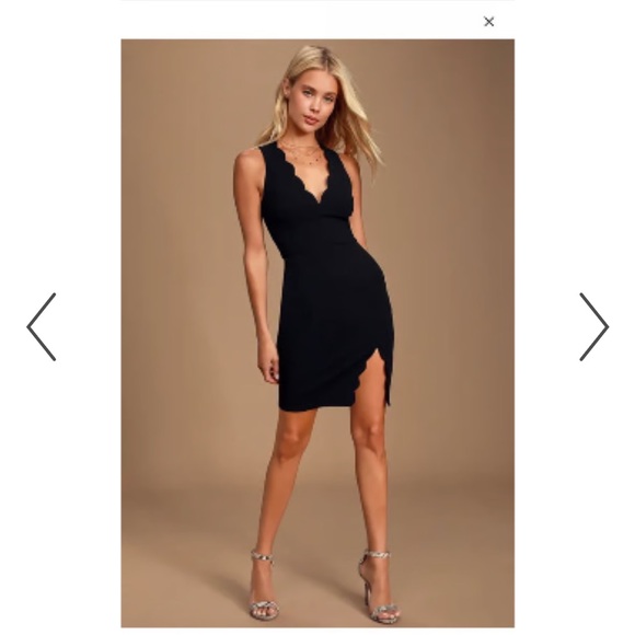 Lulu's Black Scalloped Mini Dress - Picture 4 of 4